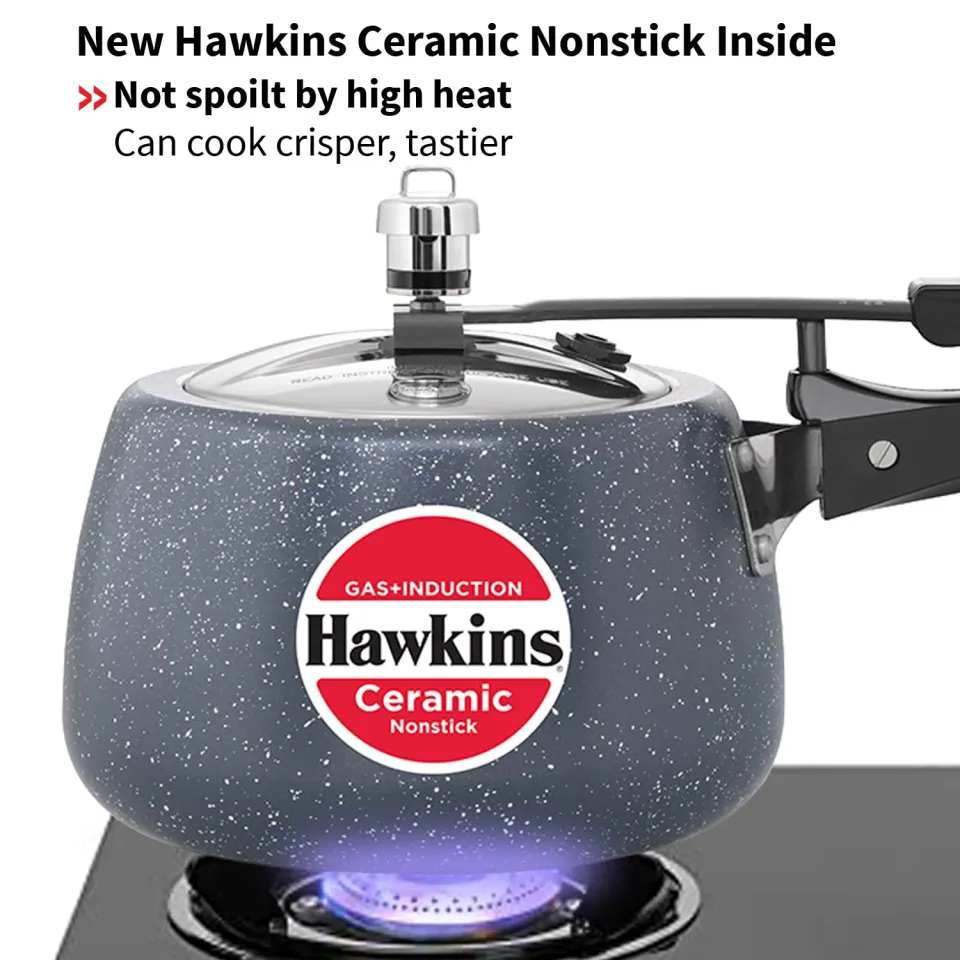 Hawkins Granite Ceramic Nonstick Pressure Cooker, Induction Inner