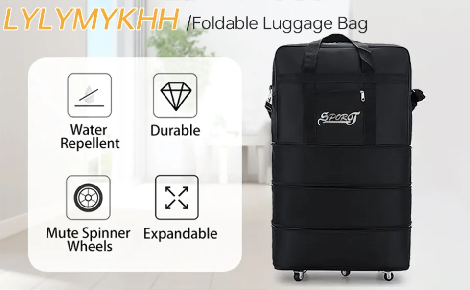 HLNB Expandable Suitcase Bag Foldable Rolling Luggage Bag Lays