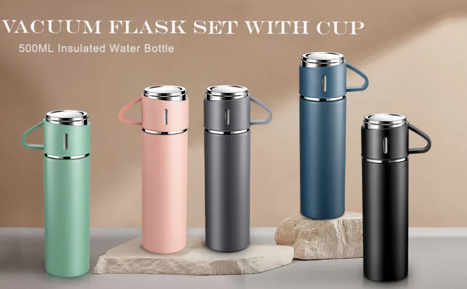 Double-Layer Stainless Steel Vacuum Cup Set,500ml Vacuum Insulated
