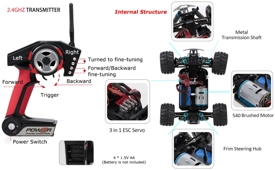 Remote Control A979b Parts WLtoys A979B RC Car, 1/18 Scale Remote