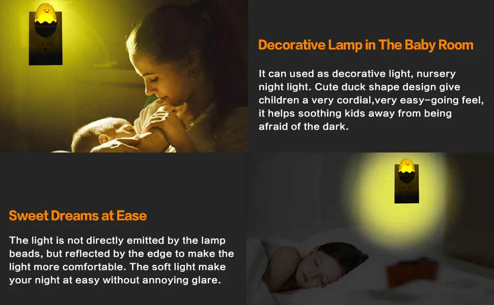 Cute duck LED plug in night light