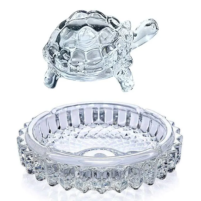 crystal turtle with plate kachua