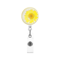 Patch Floral Daisy Epoxy Retractable Crystal Holder Resin ID Holders Clear. 