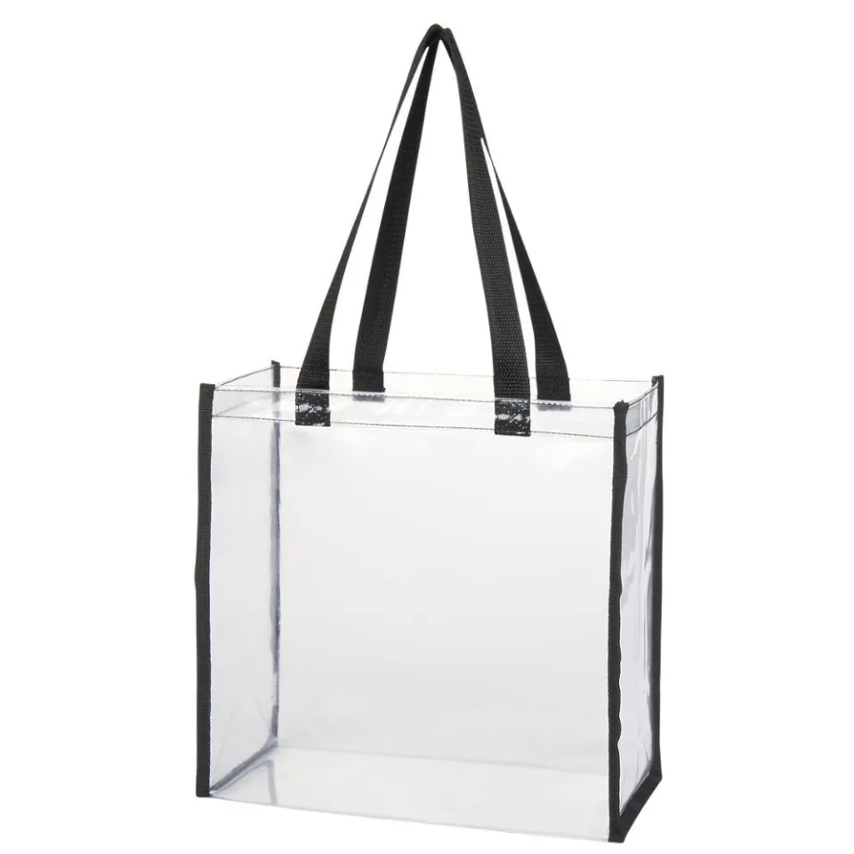 x 6, PVC Plastic Tote Bag With Handles for Work Beach Lunch Sports