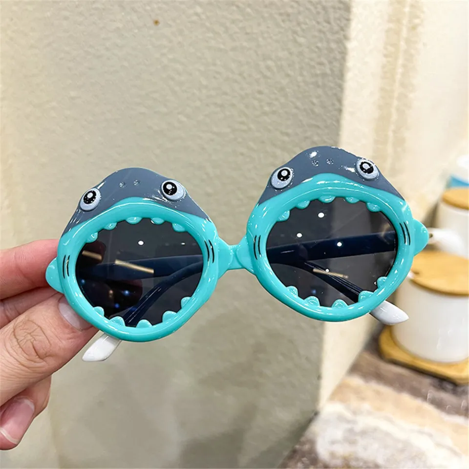 Children-sized Cartoon shark sunglasses Fun Shark-shaped UV