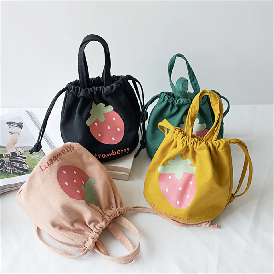 Mini canvas drawstring bags best sale