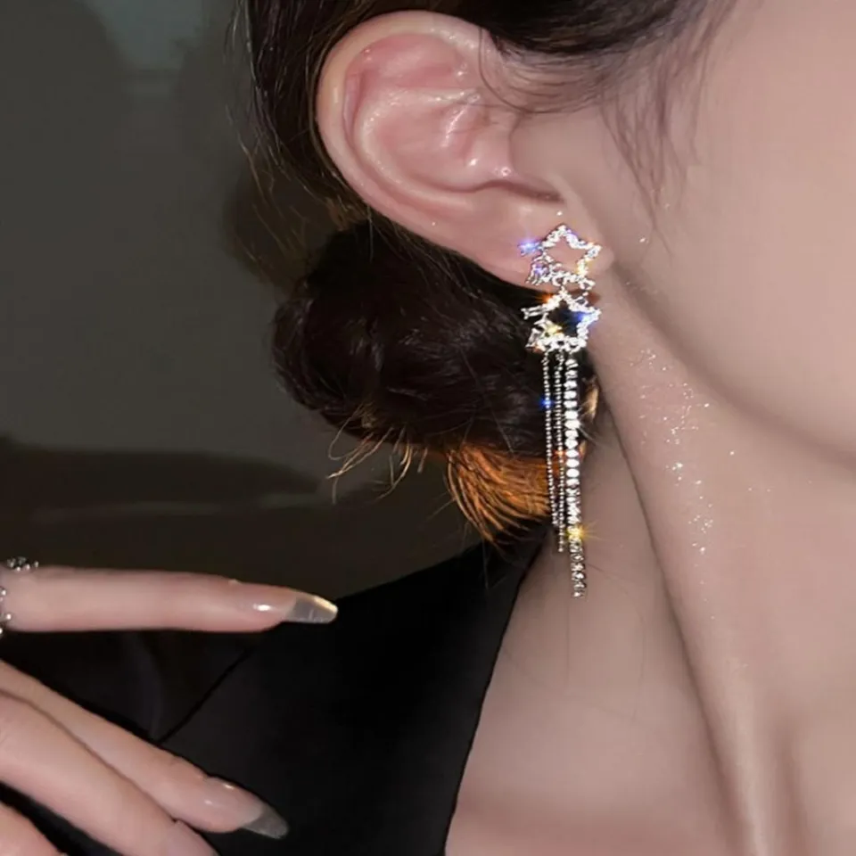 Five-point star earrings Exquisite Tassel earrings for women - Main Image
