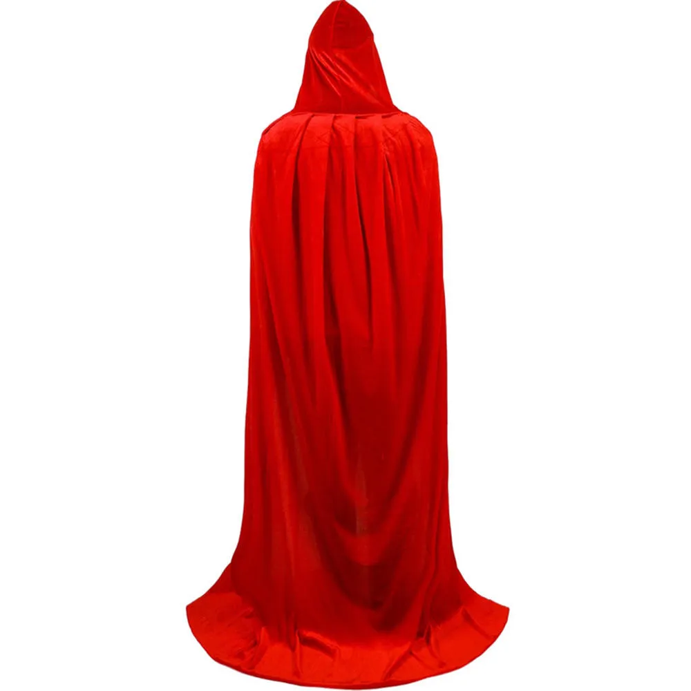 Velvet Cloak Unisex Hooded Cape - Perfect For Witch, Vampire, Monk Halloween Or Book Week Costumes Wizard Cloak - Foto 3
