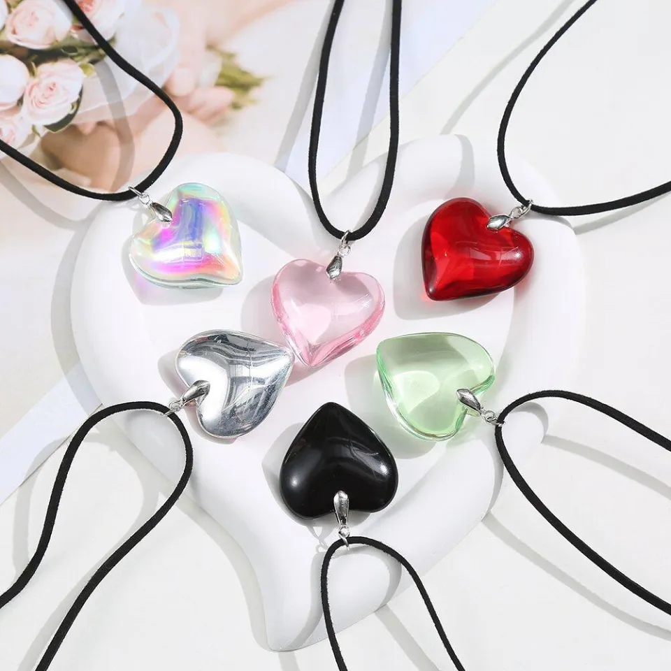 ★韓国人気★MIAE★紅梨 Necklace Steel Fun Jewelry Summer Red Cherry Leaf Pendant Necklace