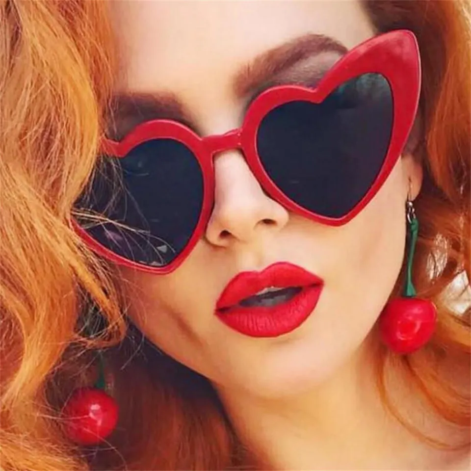 Heart Shaped Sunglasses for Women Fashion Love Heart Sunglasses UV400 Protection Eyewear Summer Beach Glasses Vintage Sunglasses Daraz.lk