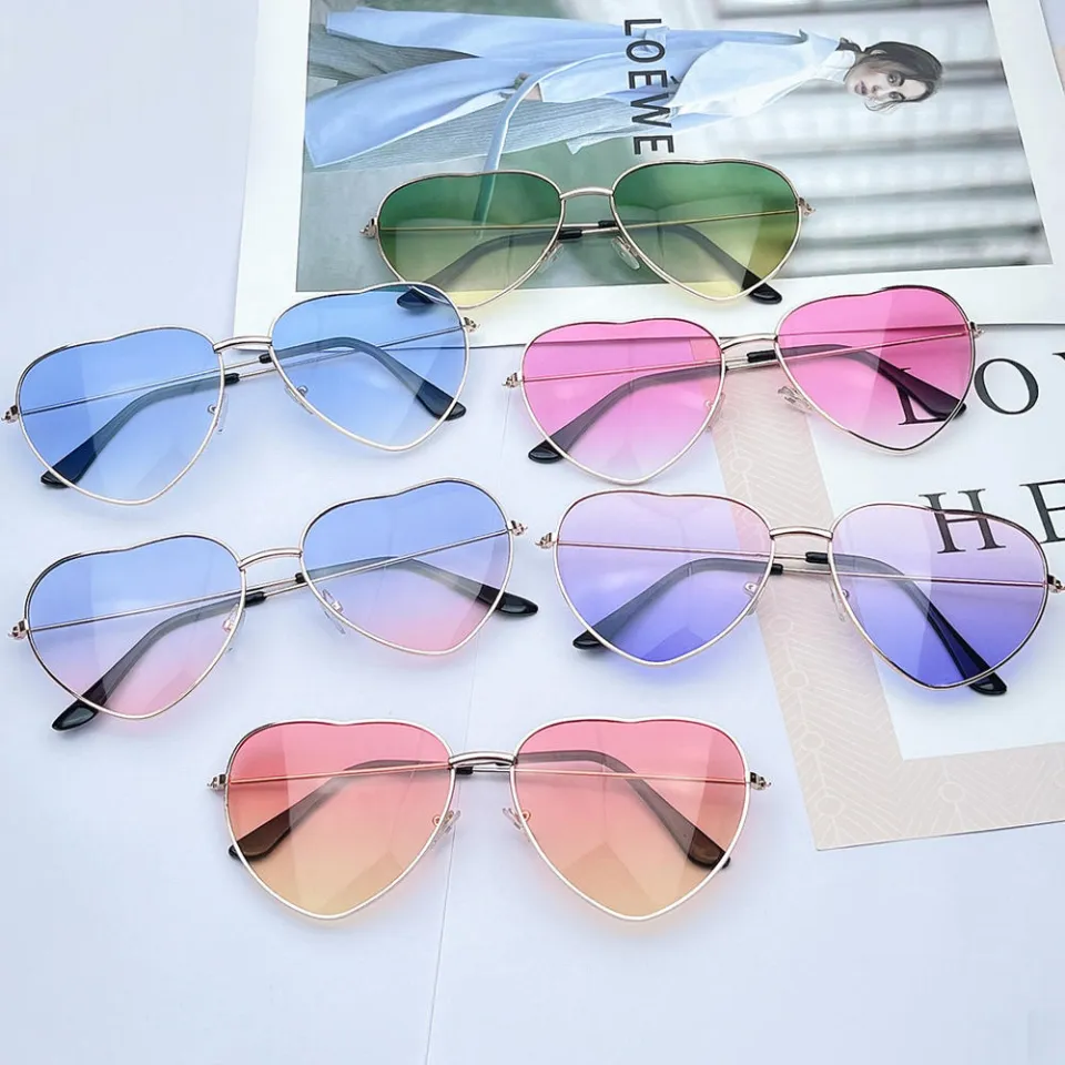 Heart shaped sunglasses metal frame online