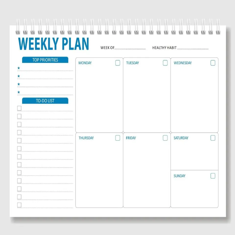 Undated Notepad TO DO List Notepad, Undated Daily Planner, 52 Sheets Tear-Off Planning Pad 7.5"×10.2 Productivity Organizer
