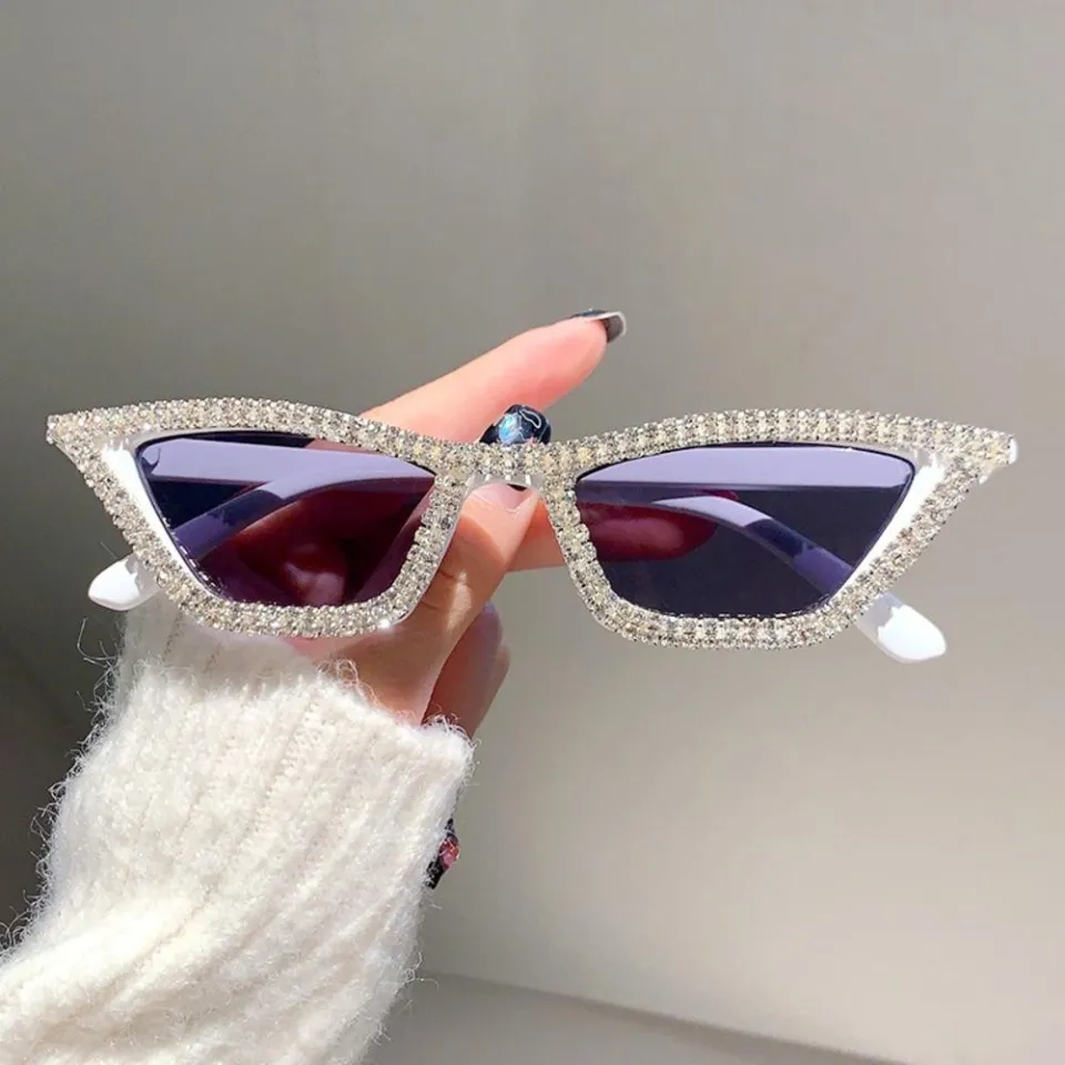 Women Men Glitter Sun Glasses Luxury Brand Designer Cat Eye