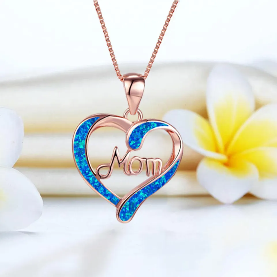 Charm Necklace Mom Heart Locket Necklace Mom Yellow Gold Heart