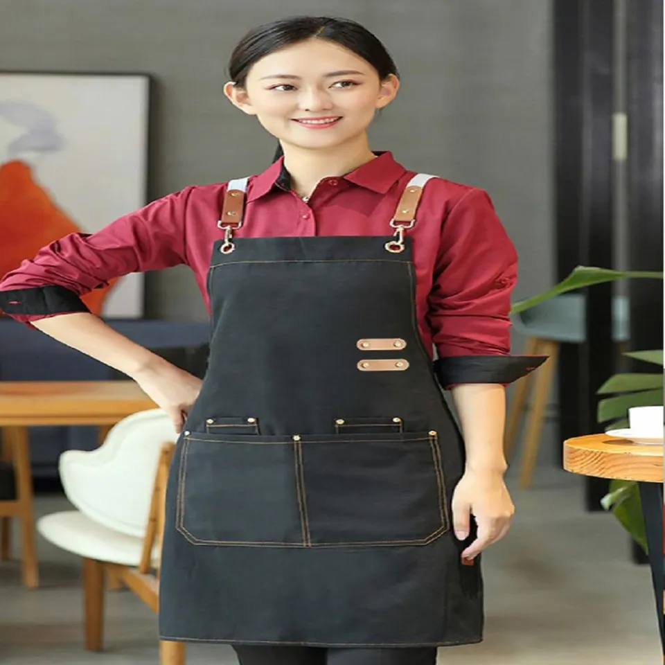 Thicken Canvas Denim Apron Antifouling Barista Apron Kitchen Thicken Canvas Denim Apron Antifouling Barista Apron Kitchen