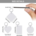 Sublimation MDF Keychain DIY Sublimation Wooden Thermal Transfer Board Key Rings Printable White Blank MDF Key Ring Keychain. 