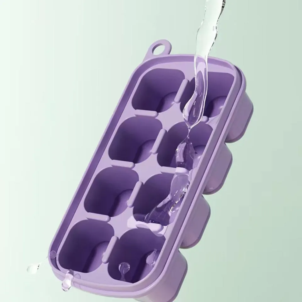 8 Grid Ice Cube Molds Silicone Fruit Pattern Ice Cube Freezer Tray