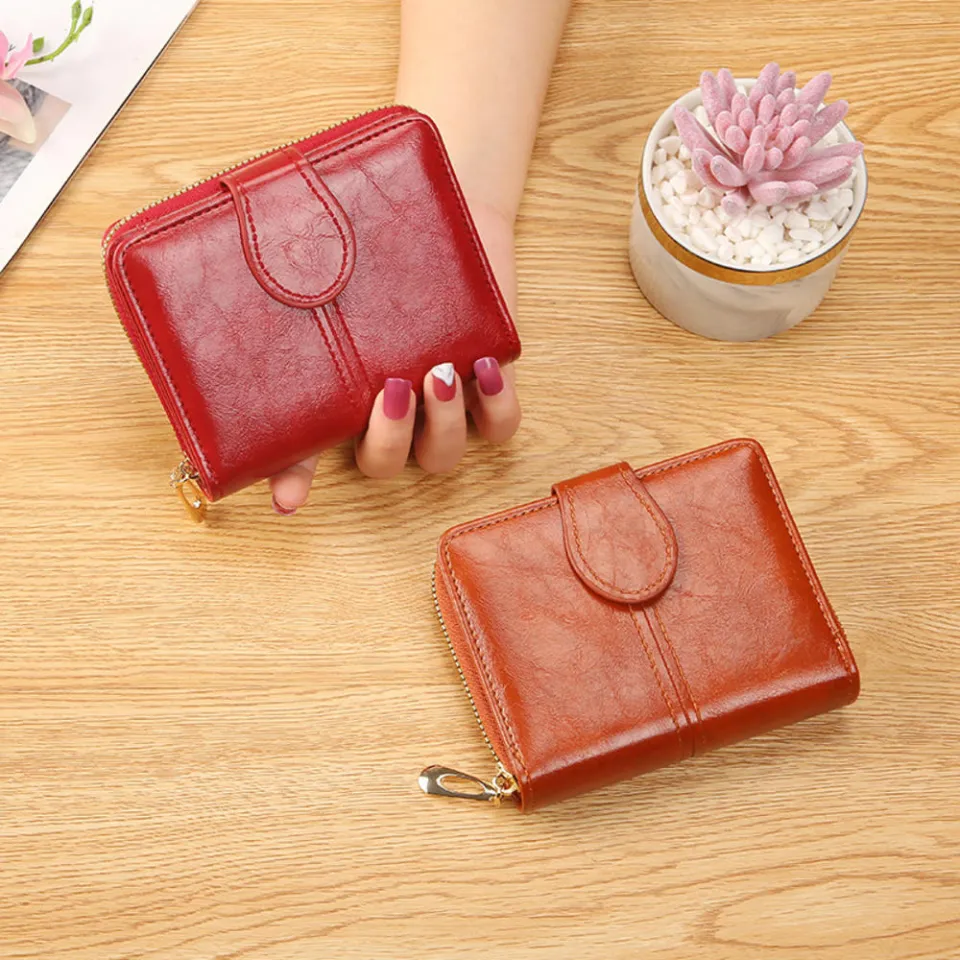 Women s Leather Wallet for Credit Card Female Coin Purse Fashion Bag Zipper Small Wallet Women Wallets Daraz.pk