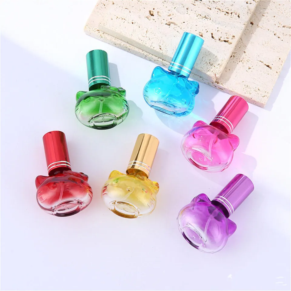 12ml Mini Colorful Glass Perfume Bottle Cat Shaped Empty Fragrance