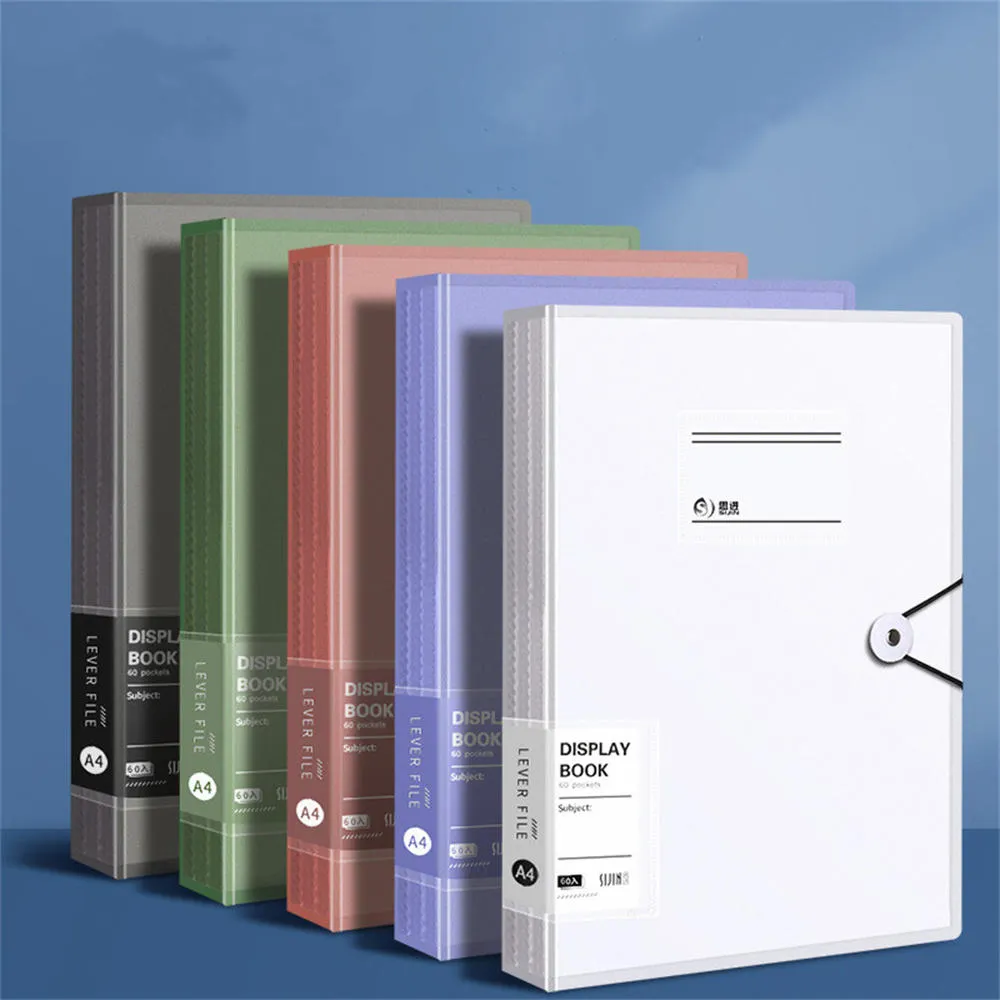 A4 File Folder Display Book Transparent Insert Paper Document Organizer ...