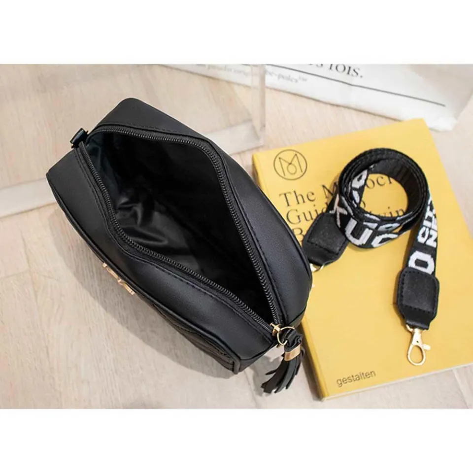 Fashion Camera Bag Solid Color Handbag Stylish Crossbody Bag Wide