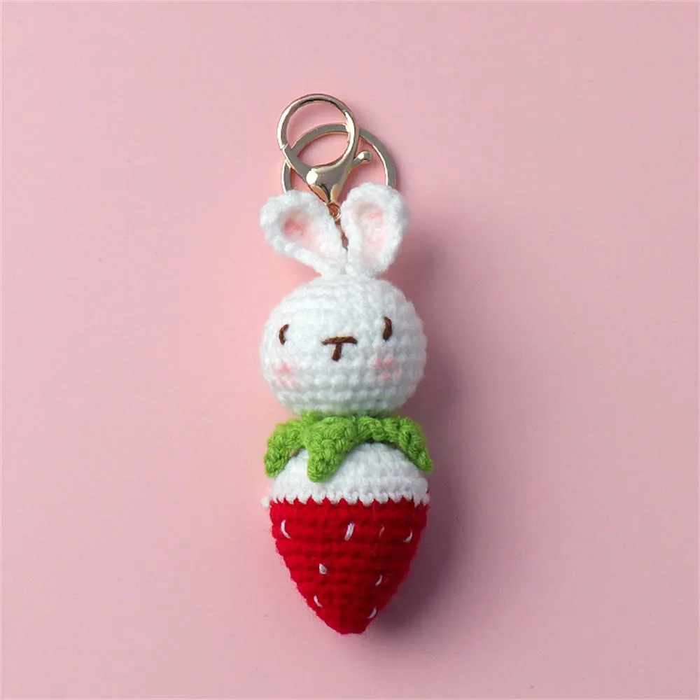 Woolen Wool keychain Lovely Crochet Handmade Cute rabbit keyring ...