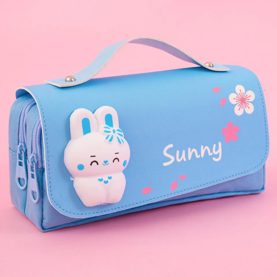 Cute Cat Mermaid Pencil Case For Girls - Large Capacity Zipper Pouch For School Supplies, 8x4.5x3 Inches - View #2