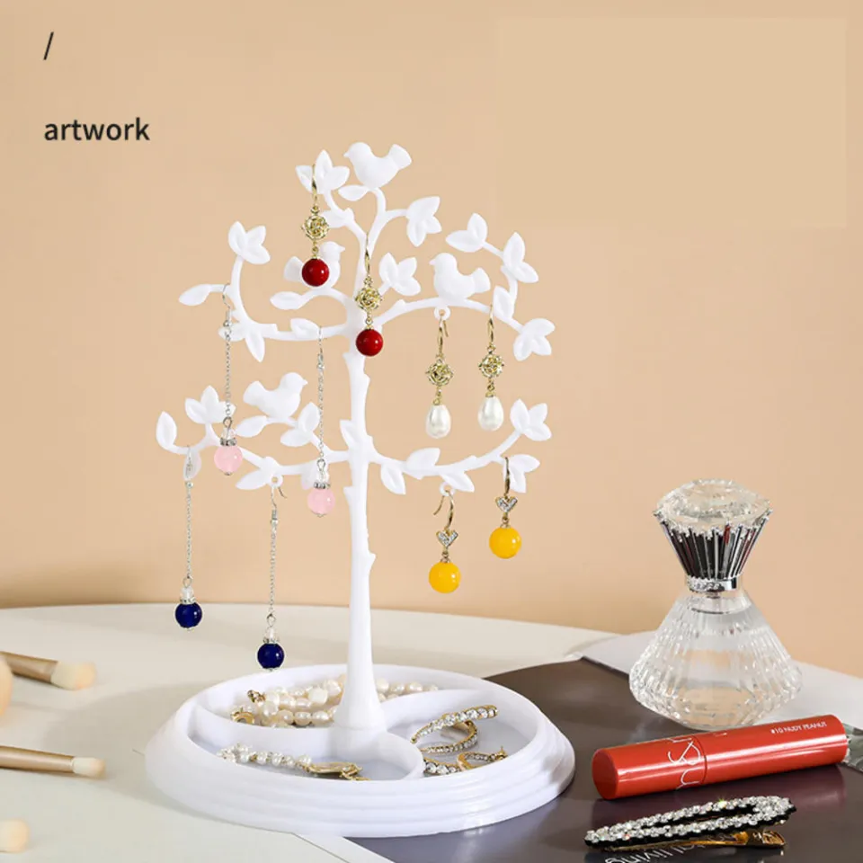 Earring Necklace Tree Branch Necklace Holder Earring Necklace Bird Tree  Jewelry Stand Necklace Display Jewelry, image size:960x960