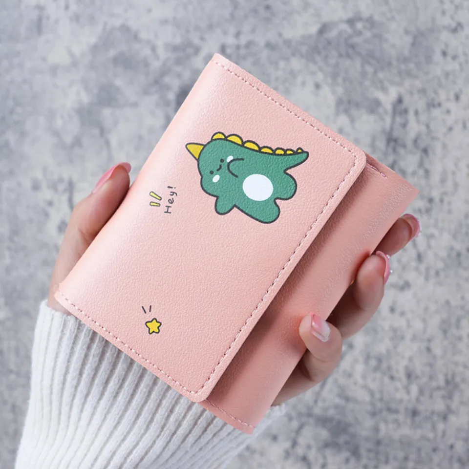 Cute Cute Women Wallets Lightweight PU Leather Small Cartoon Short Wallets Three Fold Multi card Slots Three Fold Card Bag for Casual Use Carry Young Girls Student Gift Item Daraz.pk