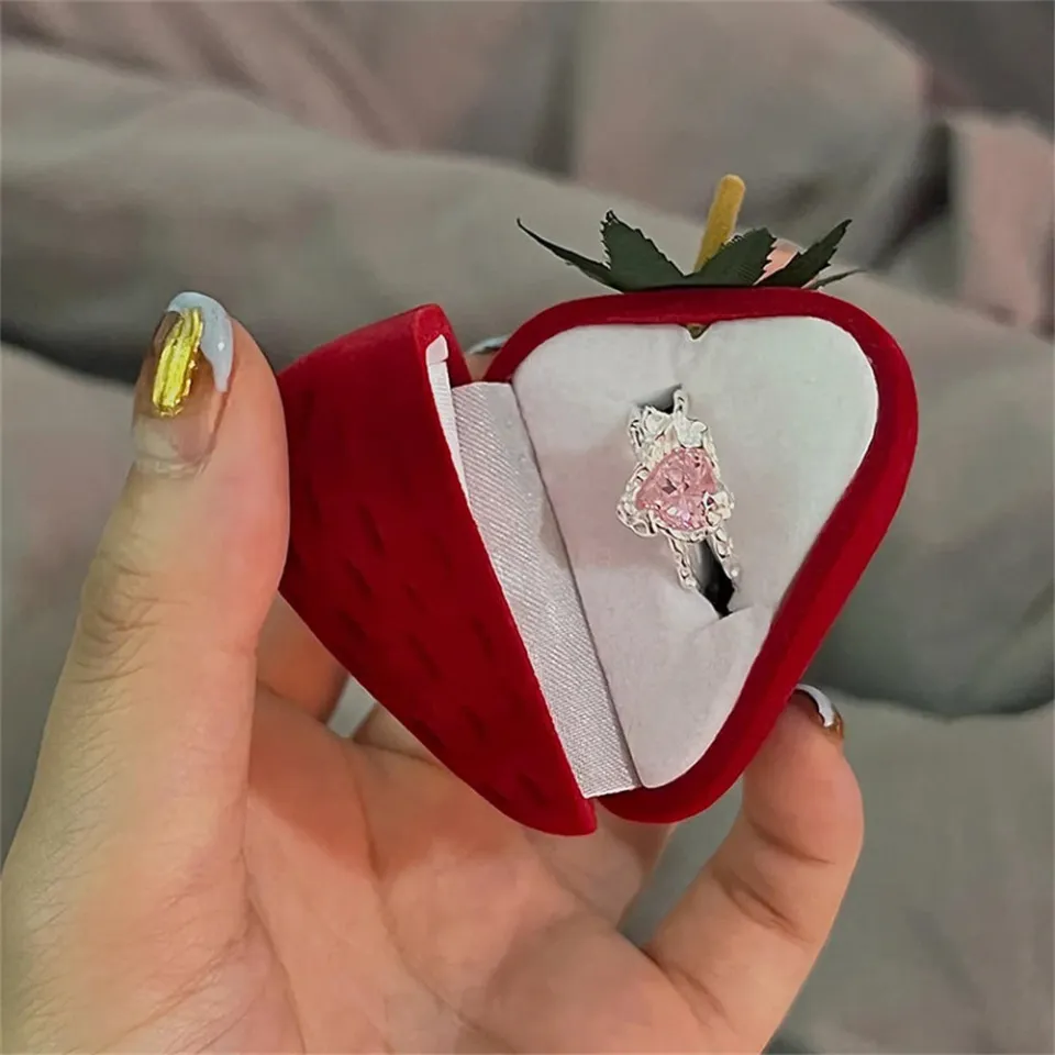 Mini Ring Box Soft Interior Storage Cartoon Jewelry Box Flocked