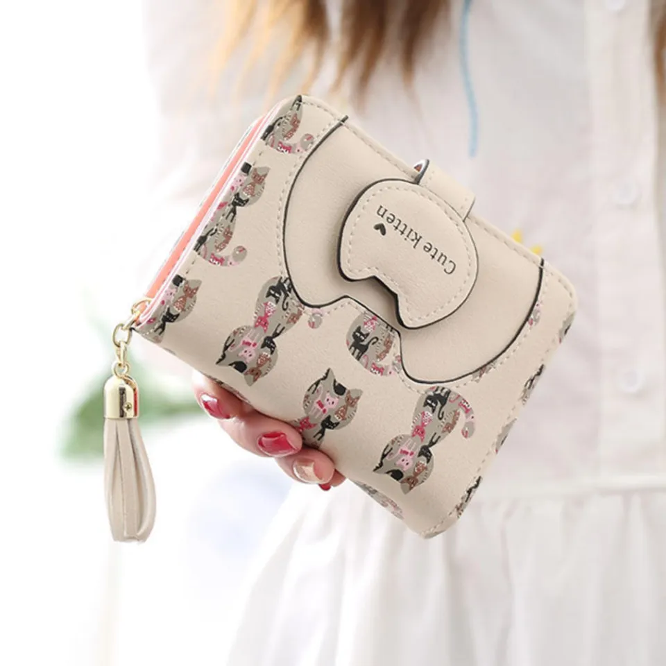 Fashion Small Female Purse Short Purse Lady Letter Snap Fastener