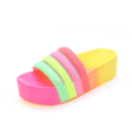 Loose cake and slippers women's European and American color matching joker flat shoes. 