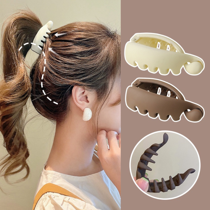 Simple%20Solid%20Color%20Acrylic%20Banana%20Shape%20High%20Hair%20Claw%20%20%20%20Frosted%20Texture%20Back%20Head%20Horsetail%20Versatile%20Fixed%20Hair%20Clip%20-%20Image%202