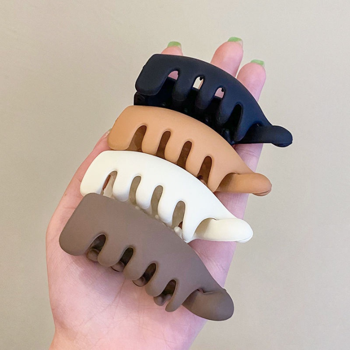 Simple%20Solid%20Color%20Acrylic%20Banana%20Shape%20High%20Hair%20Claw%20%20%20%20Frosted%20Texture%20Back%20Head%20Horsetail%20Versatile%20Fixed%20Hair%20Clip%20-%20Image%206