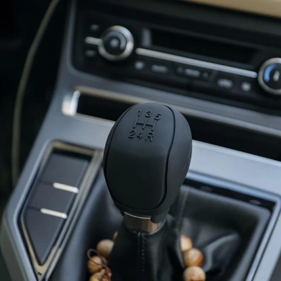 Universal Car Handbrake Sleeve Cover And Gear Shift Knob Cover Set - Black ABS, Waterproof, Easy Install, 1-Year Warranty