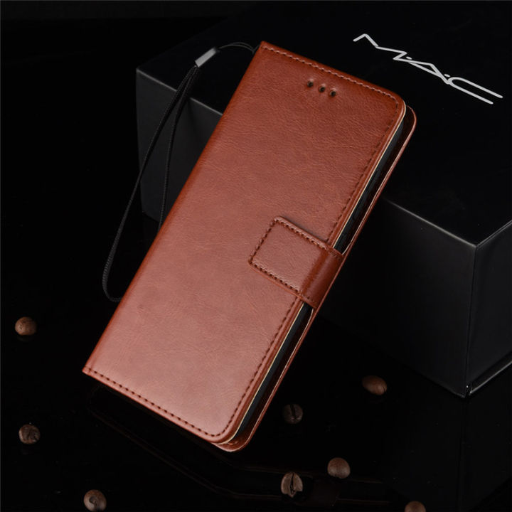 For Apple 7 leather case iPhone 8 Plus flip phone case Apple 7Plus protective case crazy horse pattern flip shockproof magnetic leather card slots wallet Anti-drop  Luxury Soft Side Protection Mobile Phone Case Cover Back