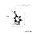 Hot selling stainless steel necklace, punk style men's six pointed star pendant. 