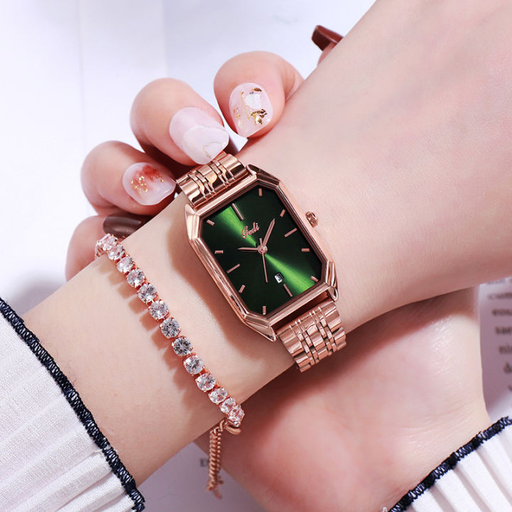 Gedi's%20New%20Korean%20Edition%20Steel%20Red%20Minimalist%20Casual%20Fashion%20Band%20Calendar%20Waterproof%20Women's%20Watch%20-%20Image%202