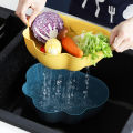 Modern creative living room tray, double layered plastic multifunctional kitchen sink, drainage basket, fruit and vegetable basin for household use. 