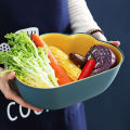Modern creative living room tray, double layered plastic multifunctional kitchen sink, drainage basket, fruit and vegetable basin for household use. 