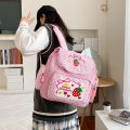 Soft and sweet lovely embroidered fruit, strawberry, lace girl, student backpack, schoolbag girl.