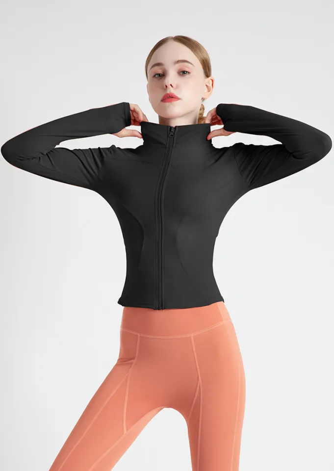 Sports Jacket Women Plus Size Fitness Clothes Long sleeved Quick drying Tight Yoga Top Jacket Cardigan Training Running Sport Wear Women Daraz.pk