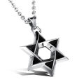 Hot selling stainless steel necklace, punk style men's six pointed star pendant. 