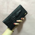 Crocodile Pattern 2022 Long Korean Genuine Leather Women's Large Capacity Wallet. 