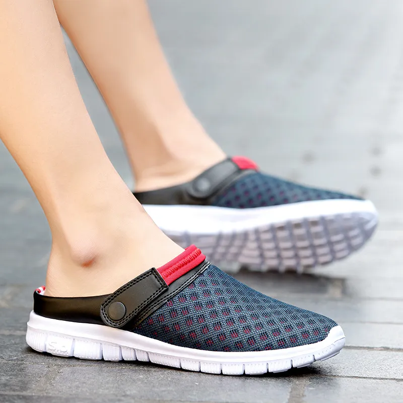 Men Breathable Crocs Summer Beach Anti Slip Mesh Slippers Daraz