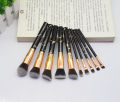 10 marble pattern brush sets, large and 5 small brushes, PU makeup bag, beauty tools. 