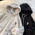 Direct sale hoodie men's fleece hooded jacket autumn and winter American high street trendy brand warm clothes. 
