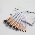 10 marble pattern brush sets, large and 5 small brushes, PU makeup bag, beauty tools. 