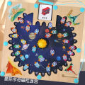 Wooden double-sided magnetic pen for 3-year-old children, color classification, bead maze tabletop game toys.