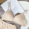 Pikachu Fashion Striped Underwear No Steel Rim Simple Solid Color Thin Style Girl Student Adjustable Text Bra. 